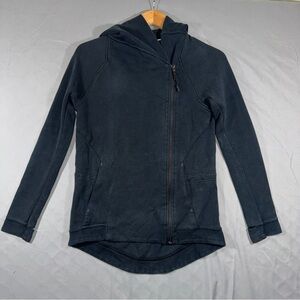 Nike Hoodie Womens XS Black Full Zip Asymmetrical High Neck Longline Jacket